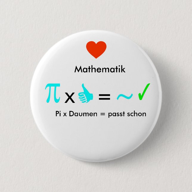 I love mathematics pinback button (Front)