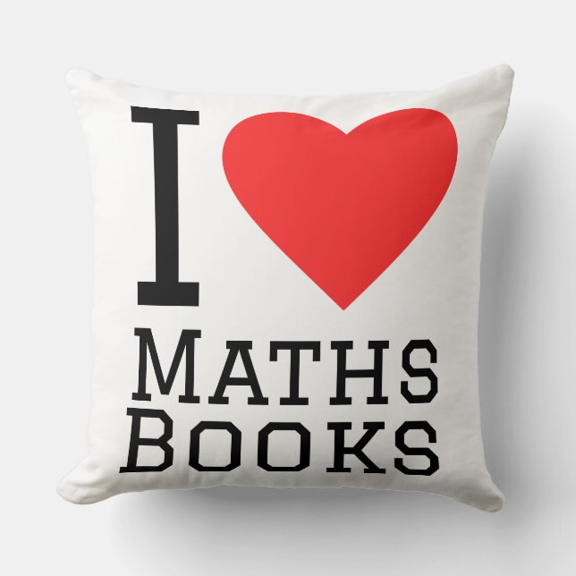 I love maths book throw pillow (Front)