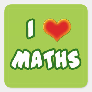 I LOVE MATHS - GREEN MODEL SQUARE STICKER