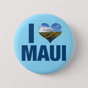 I Love Maui Hawaii Cute Hawaiian Photography Button