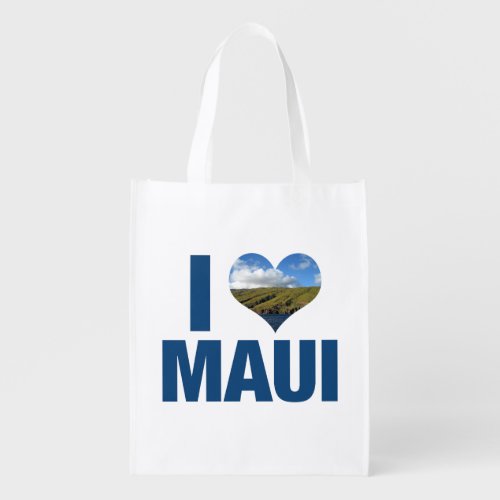 I Love Maui Hawaii Cute Hawaiian Vacation Grocery Bag