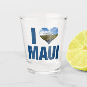 I Love Maui Hawaii Cute Hawaiian Vacation Shot Glass