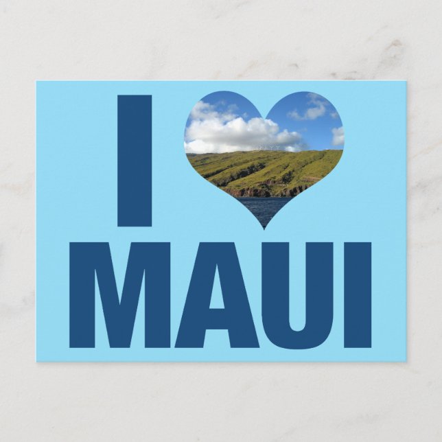 I Love Maui Hawaii Postcard (Front)