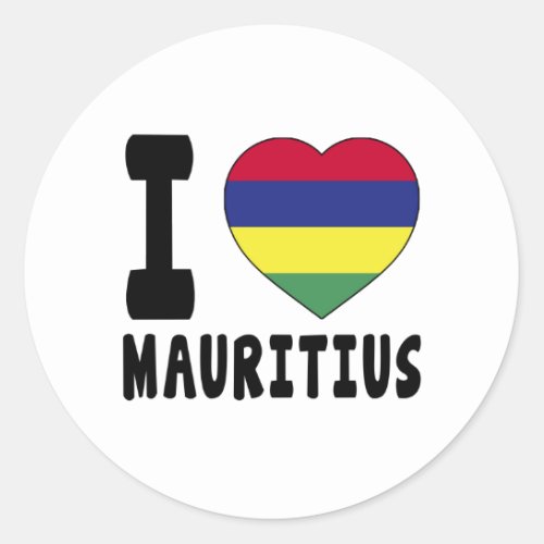 I Love Mauritius Classic Round Sticker