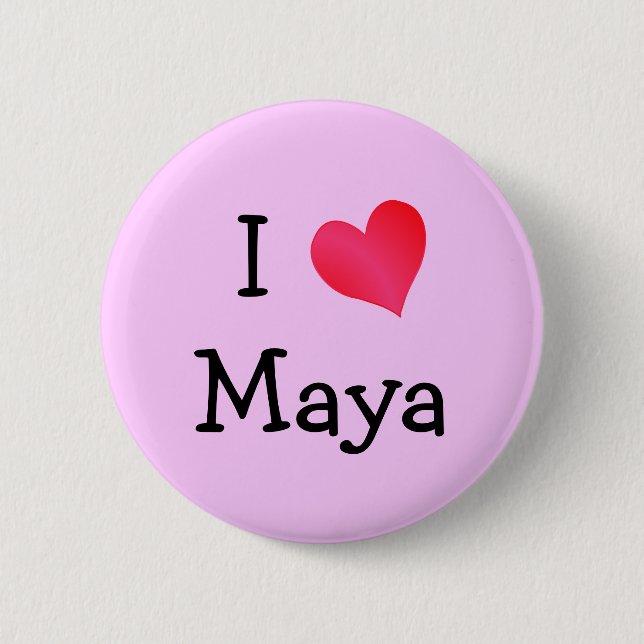 I Love Maya Button (Front)