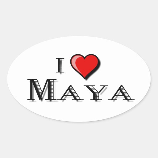 I Love Maya Oval Sticker | Zazzle