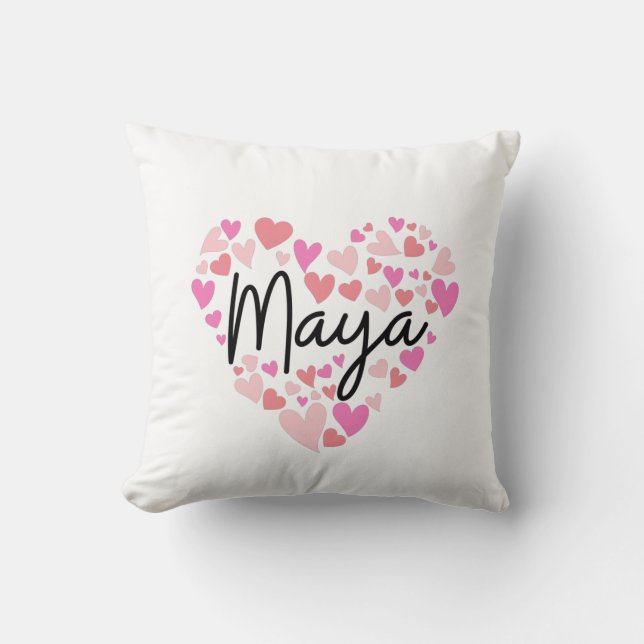 I love Maya Throw Pillow (Front)