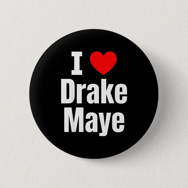 I Love Maye Football Fan  Button (Front)