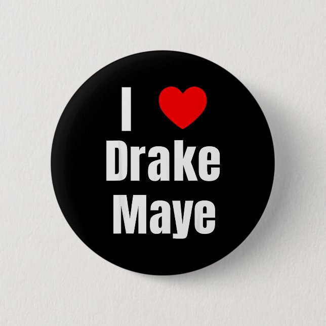 I Love Maye Qb Football Fan  Button (Front)