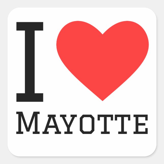 I love mayotte  square sticker (Front)