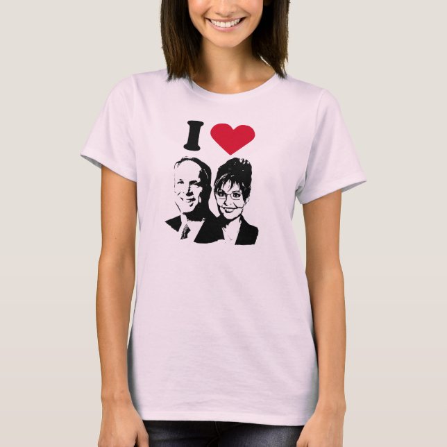 I Love Mccain Palin T-Shirt (Front)