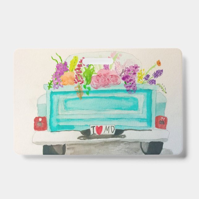 I Love MD Floral Truck badge (Front)