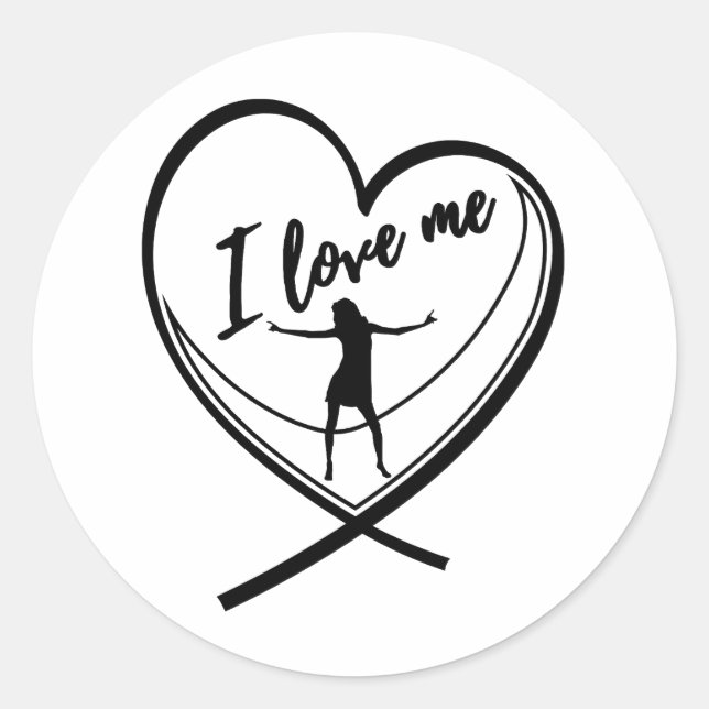 I love me  classic round sticker (Front)