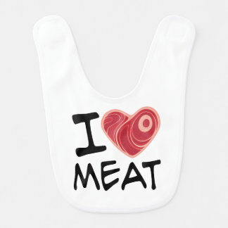 I Love Meat Baby Bib