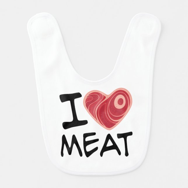 I Love Meat Baby Bib (Front)