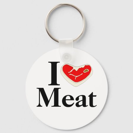 I Love Meat Keychain