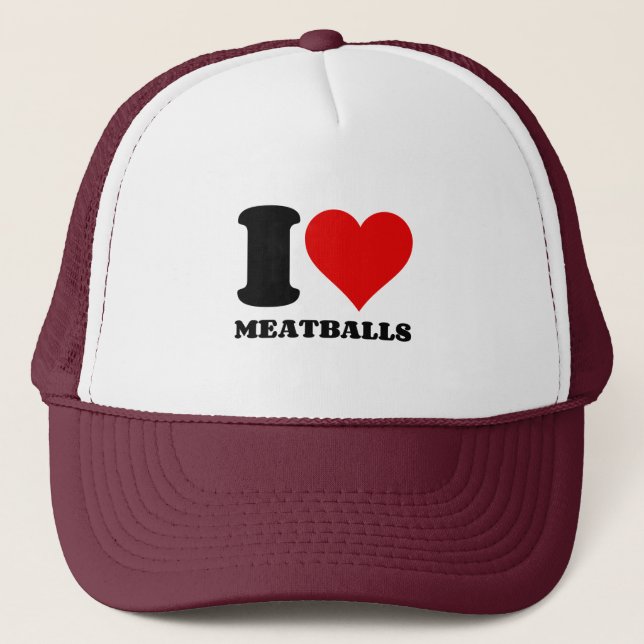 I LOVE MEATBALLS TRUCKER HAT (Front)