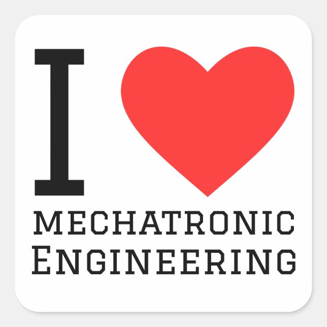 I love mechatronic engineering square sticker (Front)