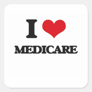 I Love Medicare Square Sticker