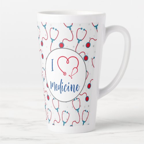 I love medicine stethoscope medical doctor gift Latte Mug
