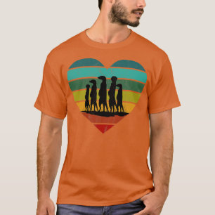I Love Meerkats Retro Heart T-Shirt