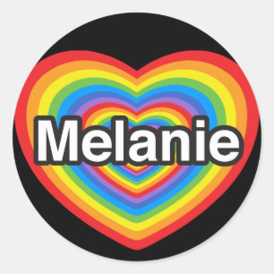 I love Melanie. I love you Melanie. Heart Classic Round Sticker
