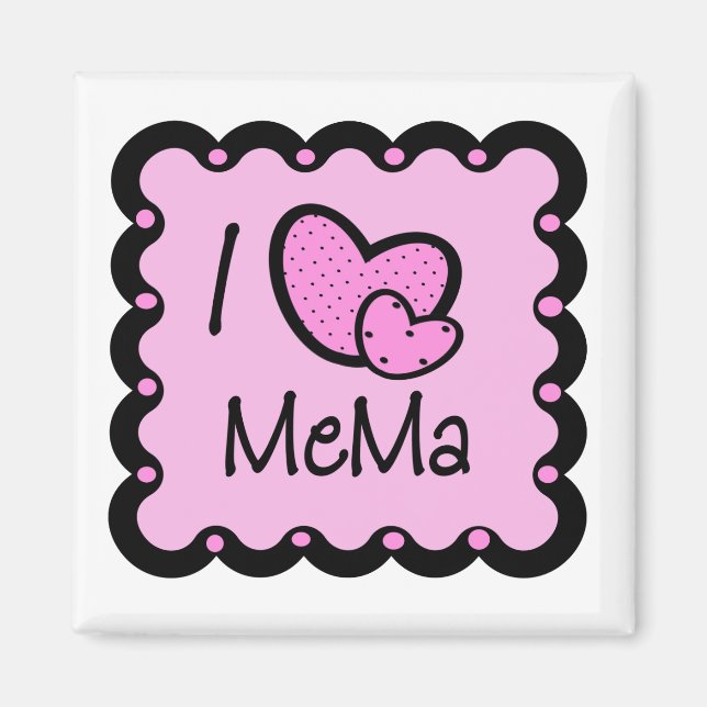 I Love Mema Cute T-Shirt Magnet (Front)