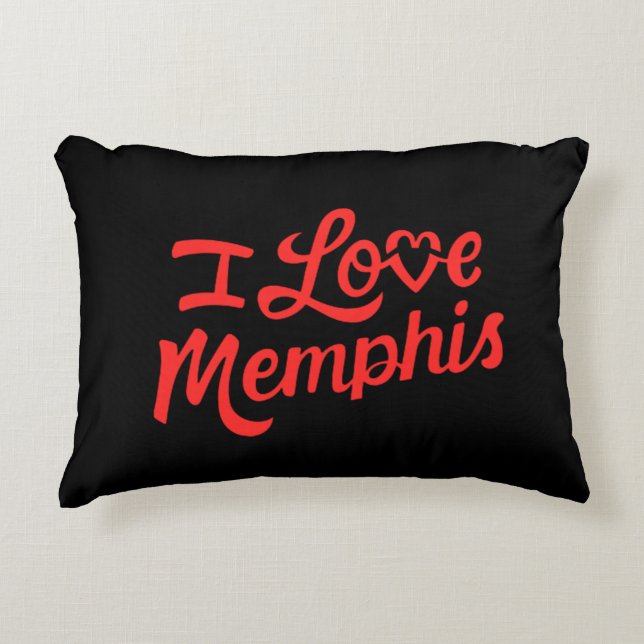 I Love Memphis Accent Pillow (Front)