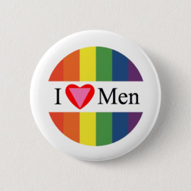 I love men button (Front)