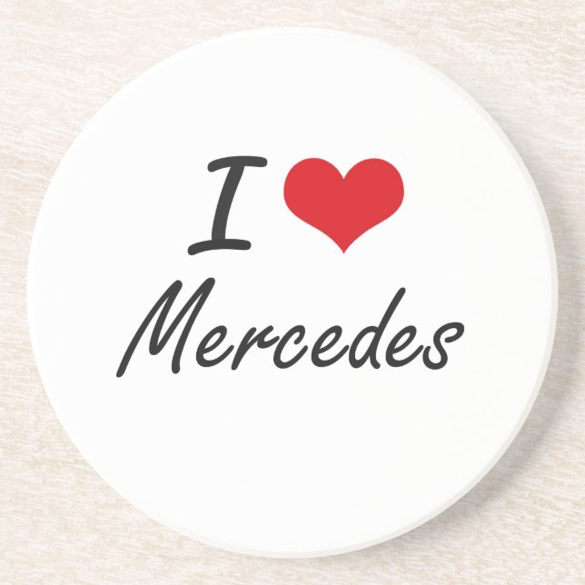 I Love Mercedes artistic design Coaster (Front)