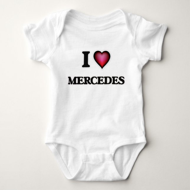I Love Mercedes Baby Bodysuit (Front)