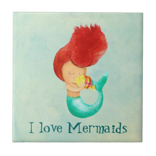 I love Mermaids Ceramic Tile
