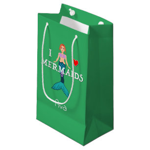 I Love Mermaids Design - Gift Bag - Small