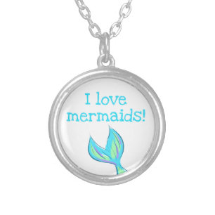 I Love Mermaids! Silver Plated Necklace