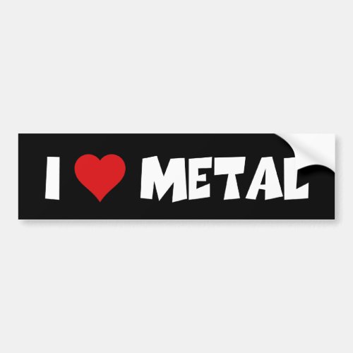 I Love Metal Bumper Sticker