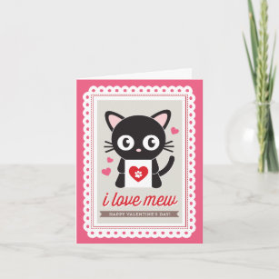 I love Mew by Origami Prints Valentine Folded Card