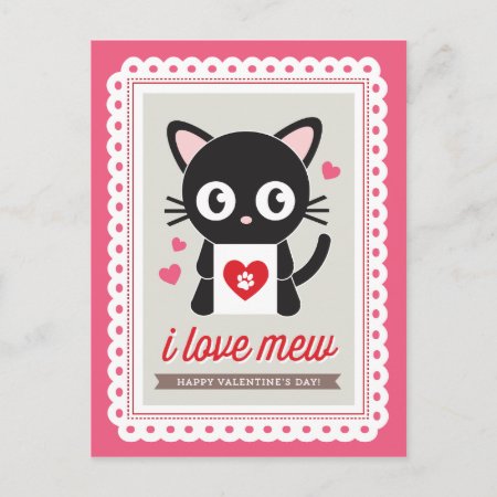 I Love Mew! By Origami Prints Valentine Postcard
