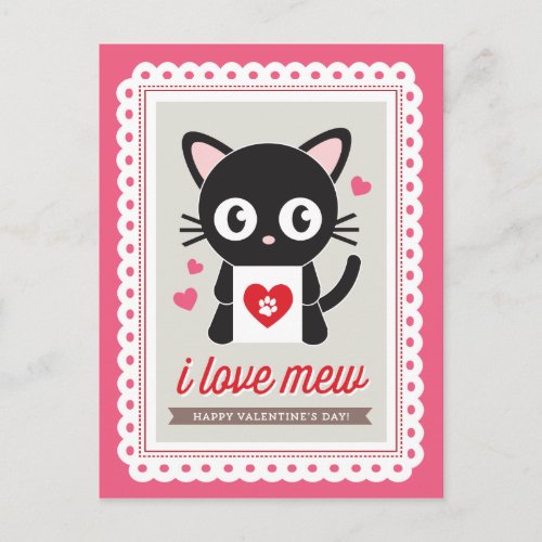 I Love Mew by Origami Prints Valentine Postcard