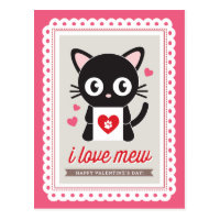 I Love Mew! by Origami Prints Valentine Postcard