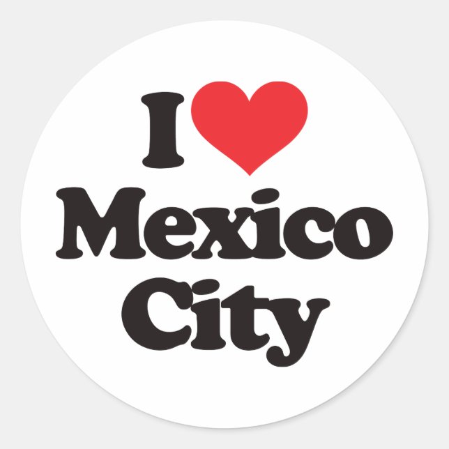 I Love Mexico City Classic Round Sticker (Front)