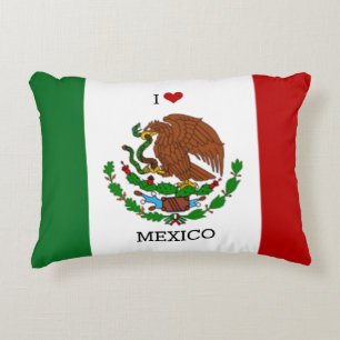 i love mexico - mexican flag, accent pillow