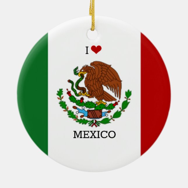 i love mexico - mexican flag ceramic ornament (Back)