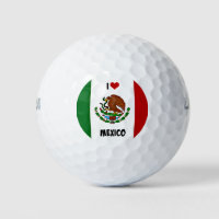 I Love Mexico, Mexican flag Golf Balls