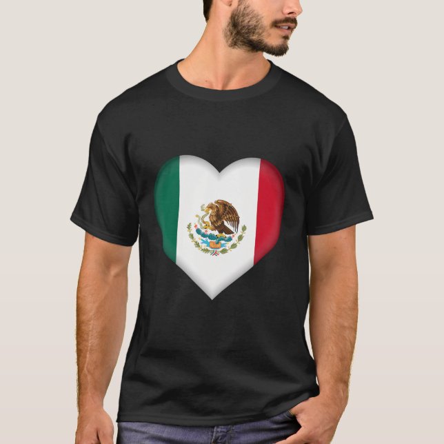 I Love Mexico Mexican Flag Heart Outfit T-Shirt (Front)