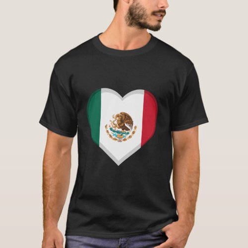 I Love Mexico Mexican Flag Heart Outfit T_Shirt