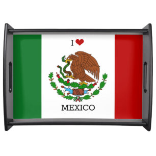 i love mexico - mexican flag, serving tray