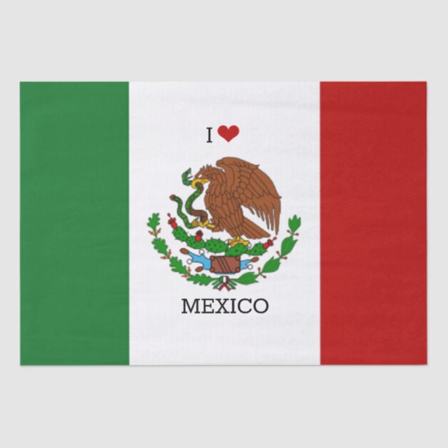 i love mexico - mexican flag tissue paper (Front)