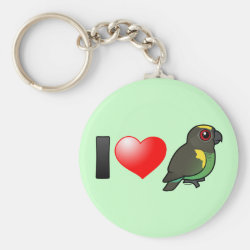I Love Meyer's Parrots Basic Button Keychain