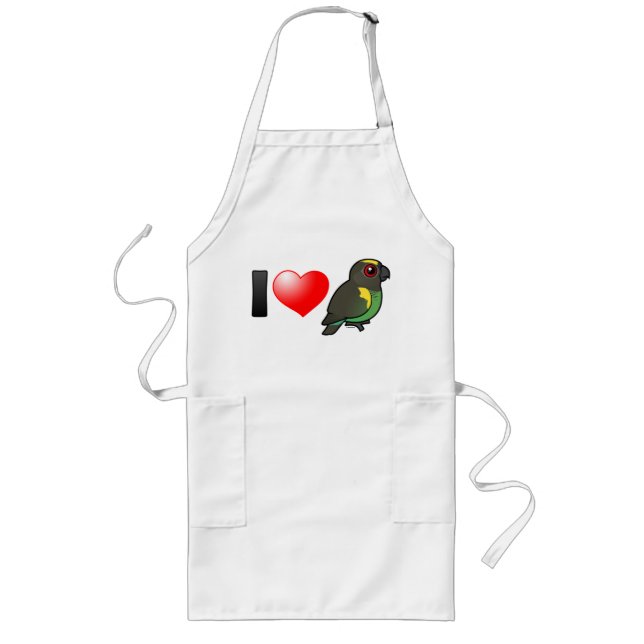 I Love Meyer's Parrots Long Apron (Front)