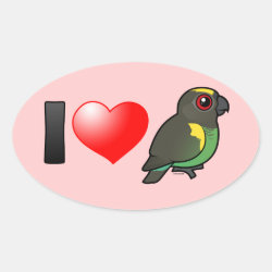 I Love Meyer's Parrots Oval Sticker